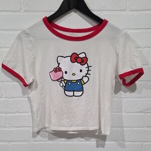 Sanrio Hello Kitty White Crop Top with Red Accents